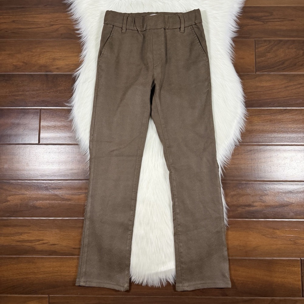Bevy Flog Women's Size 24 Brown Croc Print Vegan Suede Nansi Pull On Pants